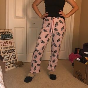 frappuccino pink fluffy pajama pants